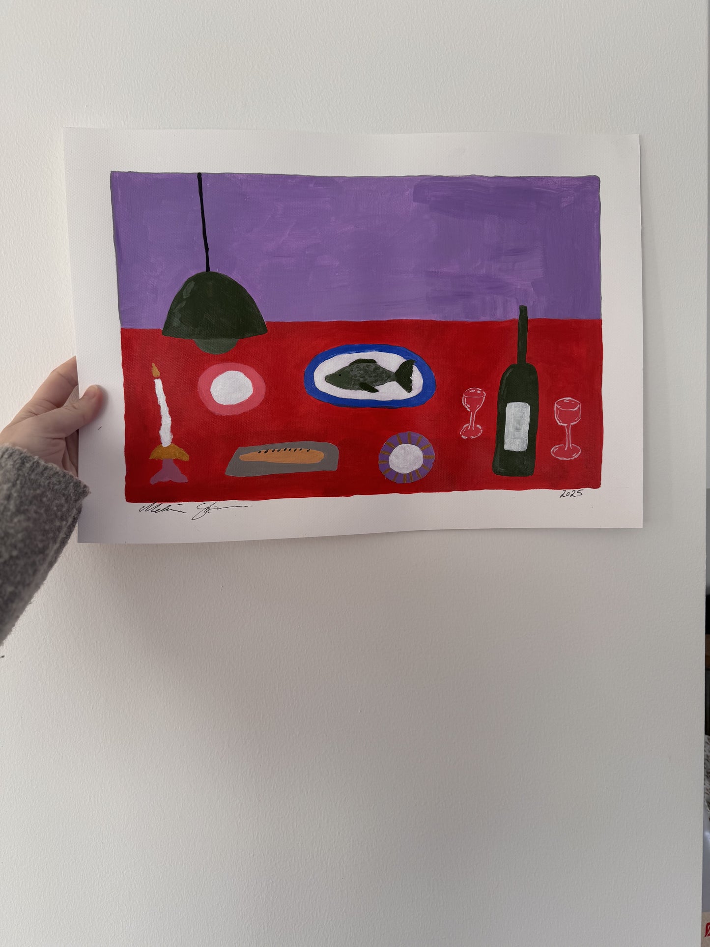 Table talk - Det røde bord (Akvarelpapir)